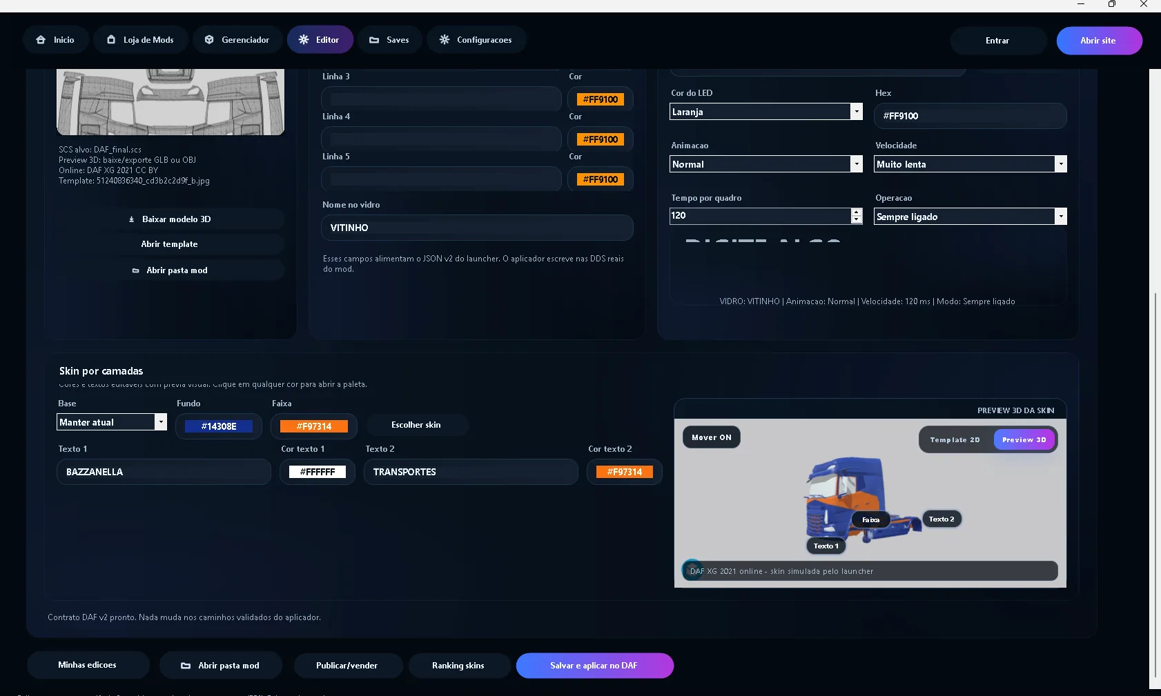 Editor 3D do launcher
